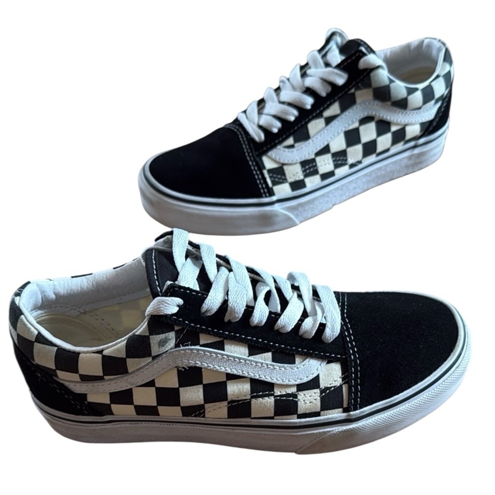 VANS OLD SKOOL BLACK & WHITE CLASSIC CHECKERBOARD SHOE LOW TOP SIZE M:5 W:6.5